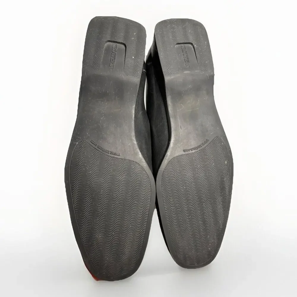 Trotters Black Leather Loafers Women’s Size 10M Chain Accent Made in Brazil - Picture 12 of 12